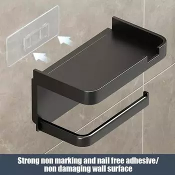 Настенный держатель для туалетной бумаги, нержавеющая утолщенная пластиковая полка для хранения для ванной комнаты, кухни, держатель для рулона туалетной бумаги
