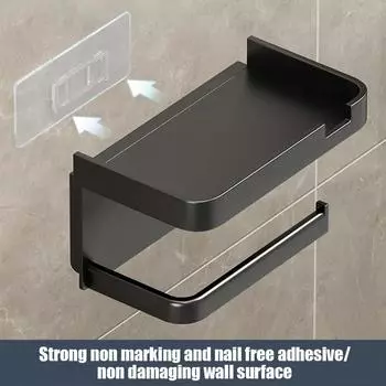 Настенный держатель для туалетной бумаги, нержавеющая утолщенная пластиковая полка для хранения для ванной комнаты, кухни, держатель для рулона туалетной бумаги