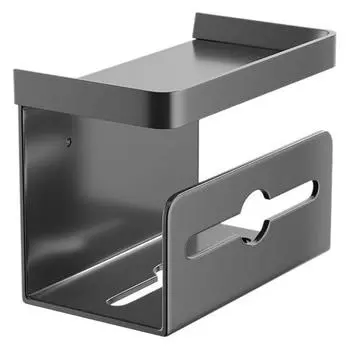 Настенный держатель для туалетной бумаги с подносом для хранения, высокая несущая способность, простая установка, держатель для салфеток, органайзер для ванной комнаты серый