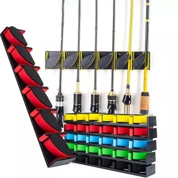 Настенный держатель для удочки, регулируемый, прочный, вертикальный, от 3 до 19 мм, для рыбалки чёрный