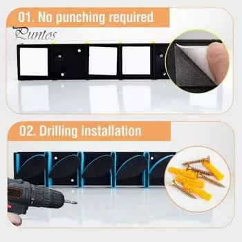 Настенный держатель для удочки, регулируемый, прочный, вертикальный, от 3 до 19 мм, стойка-органайзер для удочек, рыболовные принадлежности чёрный