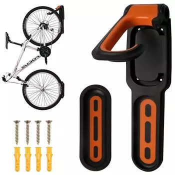 Настенный держатель для велосипеда, подставка, практичная настенная стойка для хранения горного велосипеда, вешалка, принадлежности для езды на велосипеде на открытом воздухе оранжевый