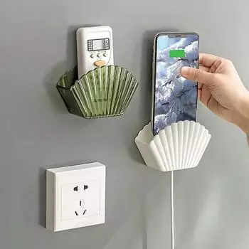 Настенный держатель для зарядного устройства телефона Houseeker, контейнер для пульта дистанционного управления, органайзер для хранения косметики и гаджетов, чехол для домашнего офиса зелёный