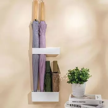 Настенный держатель для зонта с креплением без гвоздей, многофункциональная бытовая стойка для хранения зонтов