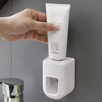 Настенный держатель для зубной пасты, автоматический выдавливатель зубной пасты, настенный держатель для туалета, без пробивки, пыле- и водонепроницаемый белый