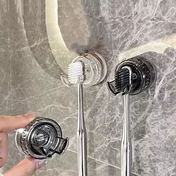 Настенный держатель для зубной щетки с присоской, пластиковый держатель для кухонных крючков серый