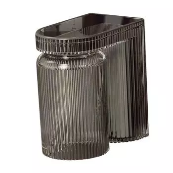 Настенный держатель для зубных щеток, экономящий место, многофункциональная подставка-стакан для зубной пасты для ванной комнаты, черный чёрный