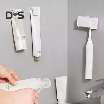 Настенный держатель для зубных щеток с крышкой и дренажным дизайном, простая установка, стойка для хранения электрических зубных щеток, органайзер для ванной комнаты 6Grid