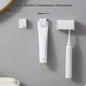 Настенный держатель для зубных щеток с крышкой и дренажным дизайном, простая установка, стойка для хранения электрических зубных щеток, органайзер для ванной комнаты 6Grid