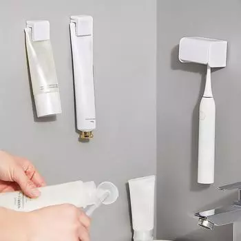 Настенный держатель для зубных щеток с крышкой и дренажным дизайном, простая установка, стойка для хранения электрических зубных щеток, органайзер для ванной комнаты 6Grid