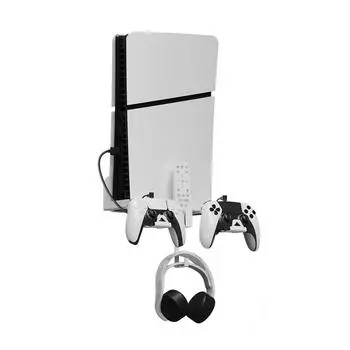 Настенный держатель-крючки для экономии места для консоли PS5 Slim/гарнитуры/пульта дистанционного управления