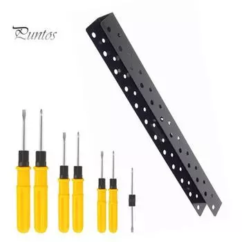 Настенный держатель отверток с 23 отверстиями, нержавеющий, простая установка, прочный держатель отверток, настенная стойка для хранения инструментов чёрный