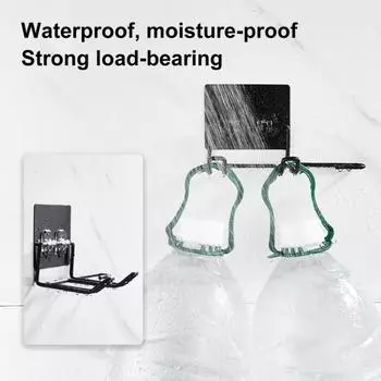 Настенный держатель воздуходувки, два крючка, водонепроницаемая стойка для фена из нержавеющей стали для ванной комнаты 2