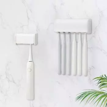 Настенный держатель зубной щетки с крышкой и дренажным дизайном, простая в установке электрическая зубная щетка 6Grid