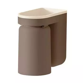 Настенный держатель зубных щеток с функцией слива. Самоклеящийся держатель зубных щеток с чашками для коричневый