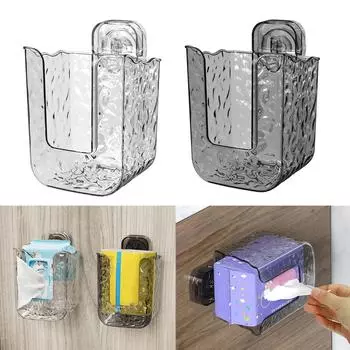 Настенный диспенсер для влажных салфеток с присоской, простая установка, универсальное использование, кейс для хранения на кухне и в ванной серый