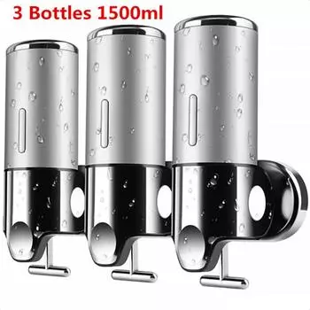 Настенный дозатор для шампуня, лосьона для душа, геля, кондиционера для ванной комнаты с тремя дозаторами мыла United States