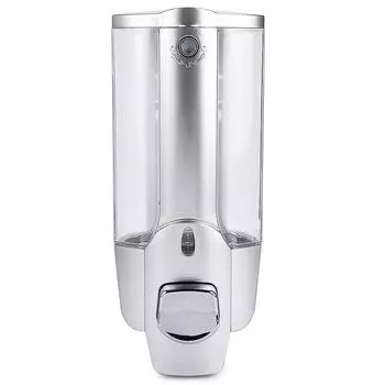 Настенный двойной насос для мыла, 350 мл, дозатор шампуня для душа и ванной комнаты серебряный