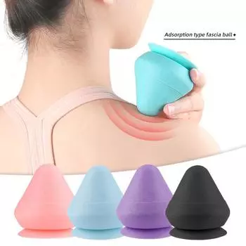 Настенный фасциальный конус, многофункциональный настенный массажер на присоске для расслабления мышц спины, массажер для ног, триггерная точка 1PCS розовый