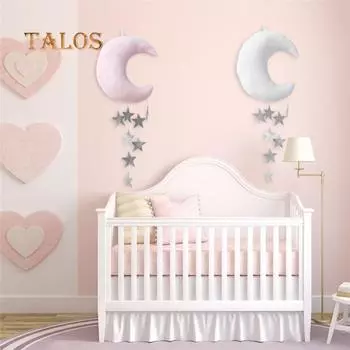 Настенный фон для детской комнаты, висячие лунные звезды, фаршированный декор для украшения детской спальни White + Golden