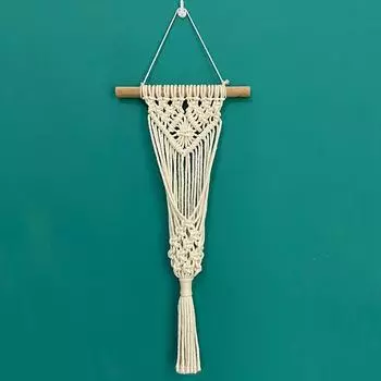 Настенный гобелен ручной работы из хлопковой веревки в скандинавском богемском стиле 20x40 cm