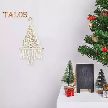 Настенный гобелен с 17 аксессуарами, ручная плетеная ажурная подвеска в стиле бохо для общежития, дома, отеля, подвесная подвеска на рождественскую елку зелёный