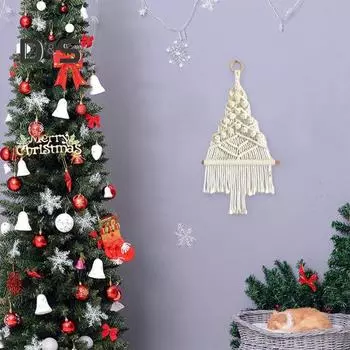 Настенный гобелен с 17 аксессуарами, ручная плетеная ажурная подвеска в стиле бохо для общежития, дома, отеля, подвесная подвеска на рождественскую елку зелёный