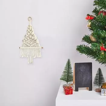 Настенный гобелен с 17 аксессуарами, ручная плетенка, ажурный, в стиле бохо зелёный