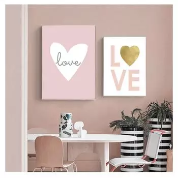 Настенный художественный постер, картина «Спокойной ночи», цитата, холст, картина в скандинавском стиле, украшение для спальни для маленьких девочек, розовая королева, корона, любовь, детская комната 21cm30cm NoFrame