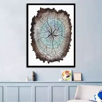 Настенный художественный принт на холсте, украшение для дома, картина, абстрактное дерево, синие кольца, фотографии, модульный постер в скандинавском стиле для гостиной 21*30cm