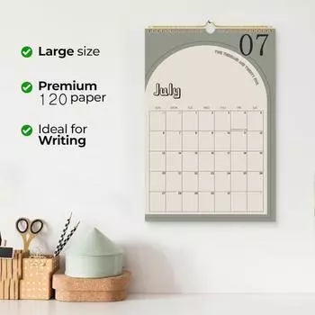 Настенный календарь 2025-2026 гг. Спиральный настенный календарь с января 2025 г. по июнь 2026 г. 18-месячный планировщик для домашнего офиса A