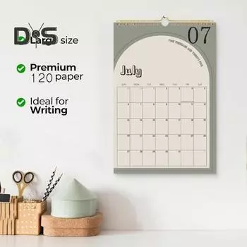 Настенный календарь 2025-2026 гг. Спиральный настенный календарь с января 2025 г. по июнь 2026 г. 18-месячный планировщик для домашнего офиса A