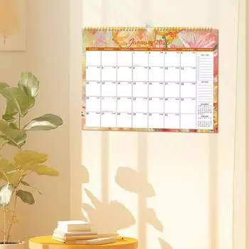 Настенный календарь 2025 года, ежемесячный ежедневник, 12-месячный органайзер для расписания, настенное украшение для F