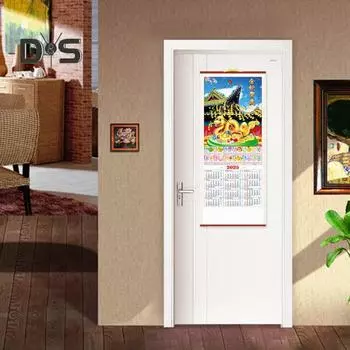 Настенный календарь 2025 года, китайский Новый год, год Змеи, подвесной календарь, ежемесячный лунный календарь для домашнего офиса, декор C