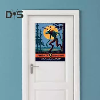 Настенный календарь 2025 года «Легенды национальных парков» Календарь «12 жутких существ» Ежемесячная история Календарь на спирали Подарок для любителя национальных парков 1pc