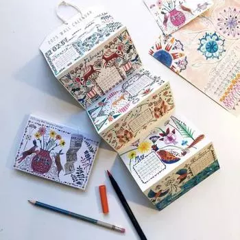 Настенный календарь 2025 года, мини-складной настенный календарь на 12 месяцев, планировщик расписания с