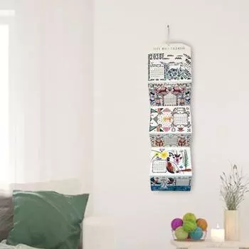 Настенный календарь 2025 года, мини-складной настенный календарь на 12 месяцев, планировщик расписания с иллюстрациями животных и природы для домашнего декора A