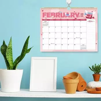 Настенный календарь 2025 года на 18 месяцев с января 2025 года по июнь 2026 года, подвесной календарь с двойным переплетом для домашнего офиса белый
