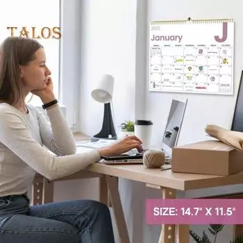 Настенный календарь 2025 года на 18 месяцев, большой подвесной календарь на январь 2025 г. - июнь 2026 г. Планировщик расписания для домашнего офиса 1pc
