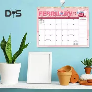 Настенный календарь 2025 года на 18 месяцев с января 2025 года по июнь 2026 года, подвесной календарь с двойным переплетом для домашнего офиса белый