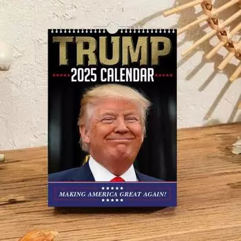 Настенный календарь 2025 года Настенный календарь Трампа на 12 месяцев с января по декабрь. Планировщик расписания для организации домашнего офиса A