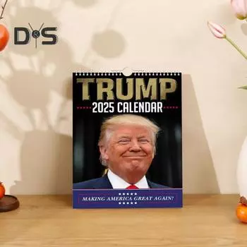 Настенный календарь 2025 года Настенный календарь Трампа на 12 месяцев с января по декабрь. Планировщик расписания для организации домашнего офиса A