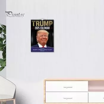 Настенный календарь 2025 года Настенный календарь Трампа на 12 месяцев с января по декабрь. Планировщик расписания для организации домашнего офиса A