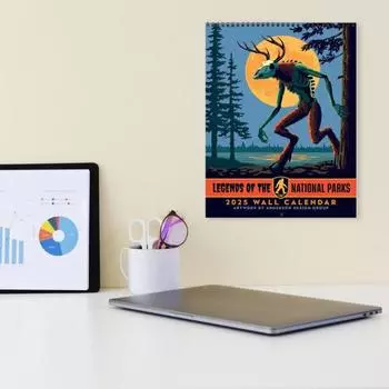 Настенный календарь 2025 года с 12 плакатами вымышленных существ, настенное украшение, ежемесячный ежедневник для встреч, заметок и списка дел A