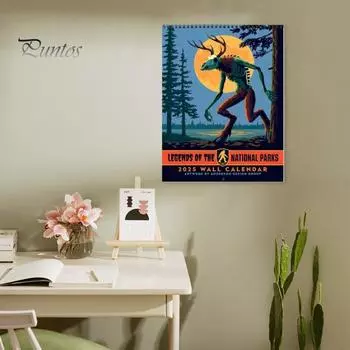 Настенный календарь 2025 года с 12 плакатами вымышленных существ, настенное украшение, ежемесячный ежедневник для встреч, заметок и списка дел A