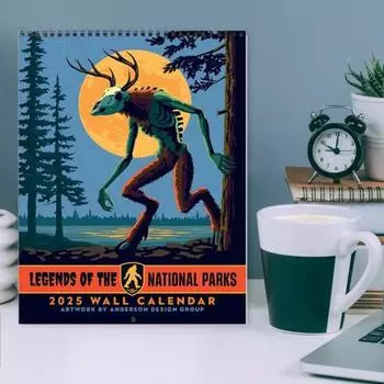 Настенный календарь 2025 года с 12 плакатами вымышленных существ, настенное украшение, ежемесячный ежедневник для встреч, заметок и списка дел A