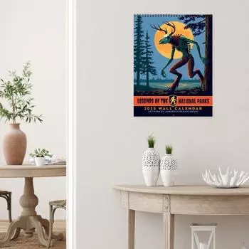 Настенный календарь 2025 года с изображением открытки национального парка, настенный календарь на 12 месяцев, ежедневный органайзер для домашнего офиса A