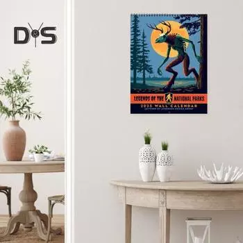 Настенный календарь 2025 года с изображением открытки национального парка, настенный календарь на 12 месяцев, ежедневный органайзер для домашнего офиса A