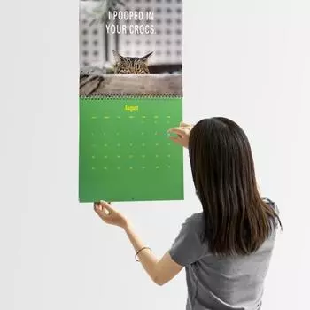 Настенный календарь 2025 года с рисунком собаки, настенный календарь, ежемесячный ежедневник, праздничный календарь D