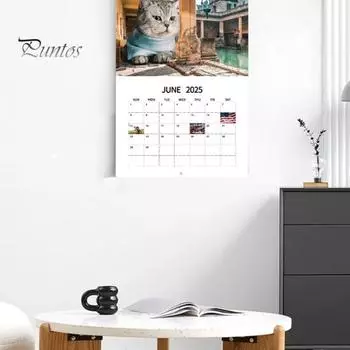 Настенный календарь 2025 года с рисунком собаки, настенный календарь, ежемесячный ежедневник, праздничный органайзер для домашнего офиса, декор A